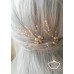 Абитуриентска украса за коса с 3 кристални фуркета ръчна изработка в цвят екрю и розово Roses and Ecru Blossom by Rosie